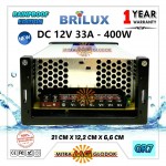 Power Supply Trafo Brilux DC 12V 33.3A | 400W (Super Quality) - Rainproof